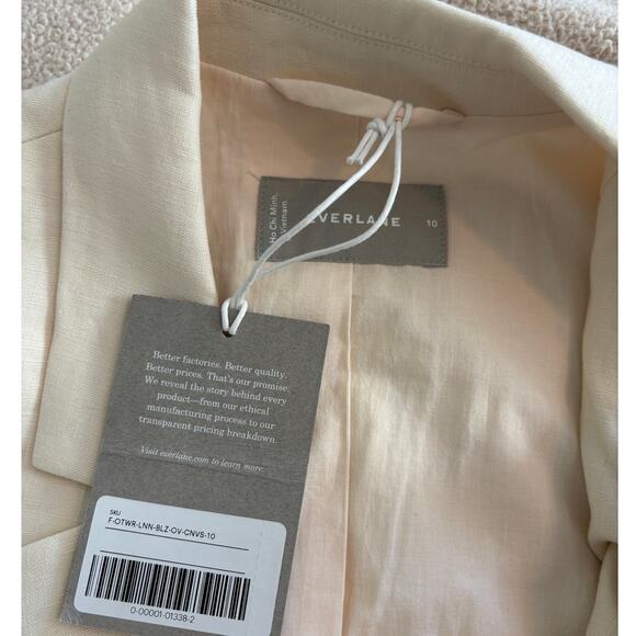 Everlane Oversized Blazer in Linen Size 10 Bone Jacket - Picture 8 of 11